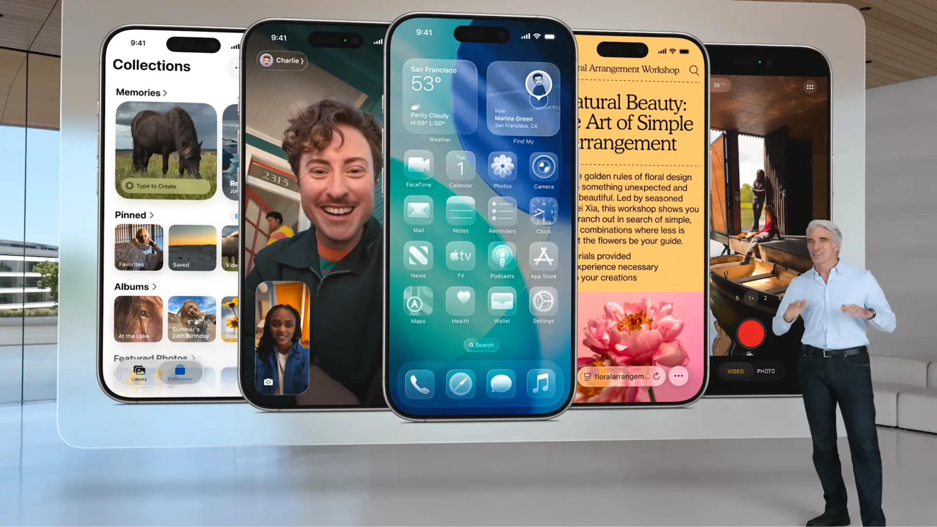 Hình ảnh từ sự kiện WWDC 2025 giới thiệu các tính năng và giao diện mới của iOS 26