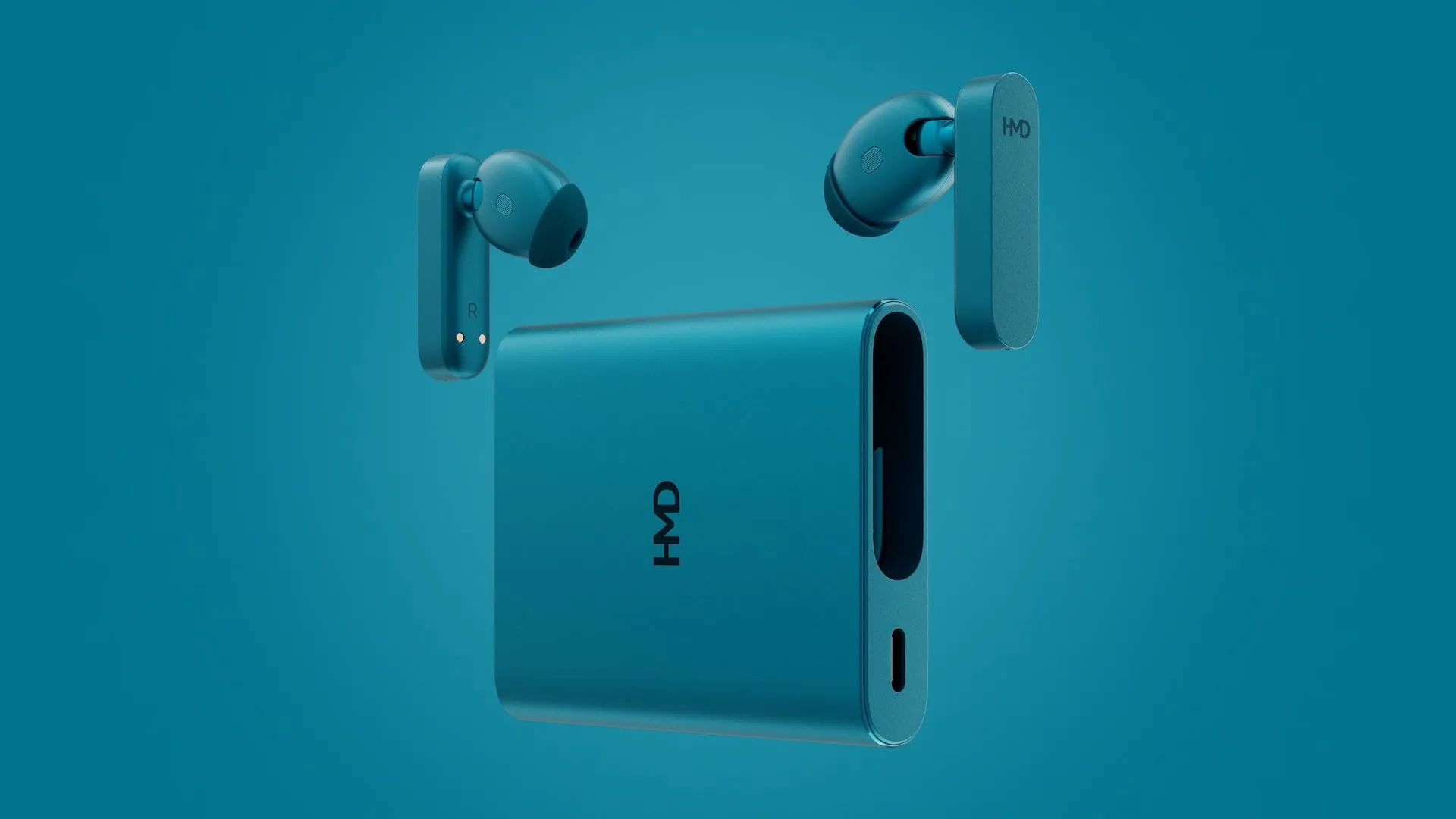 HMD Amped Buds với hộp sạc kiêm sạc dự phòng