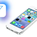 iPhone với giao diện iOS 7 đặc trưng và bảng màu thiết kế phẳng