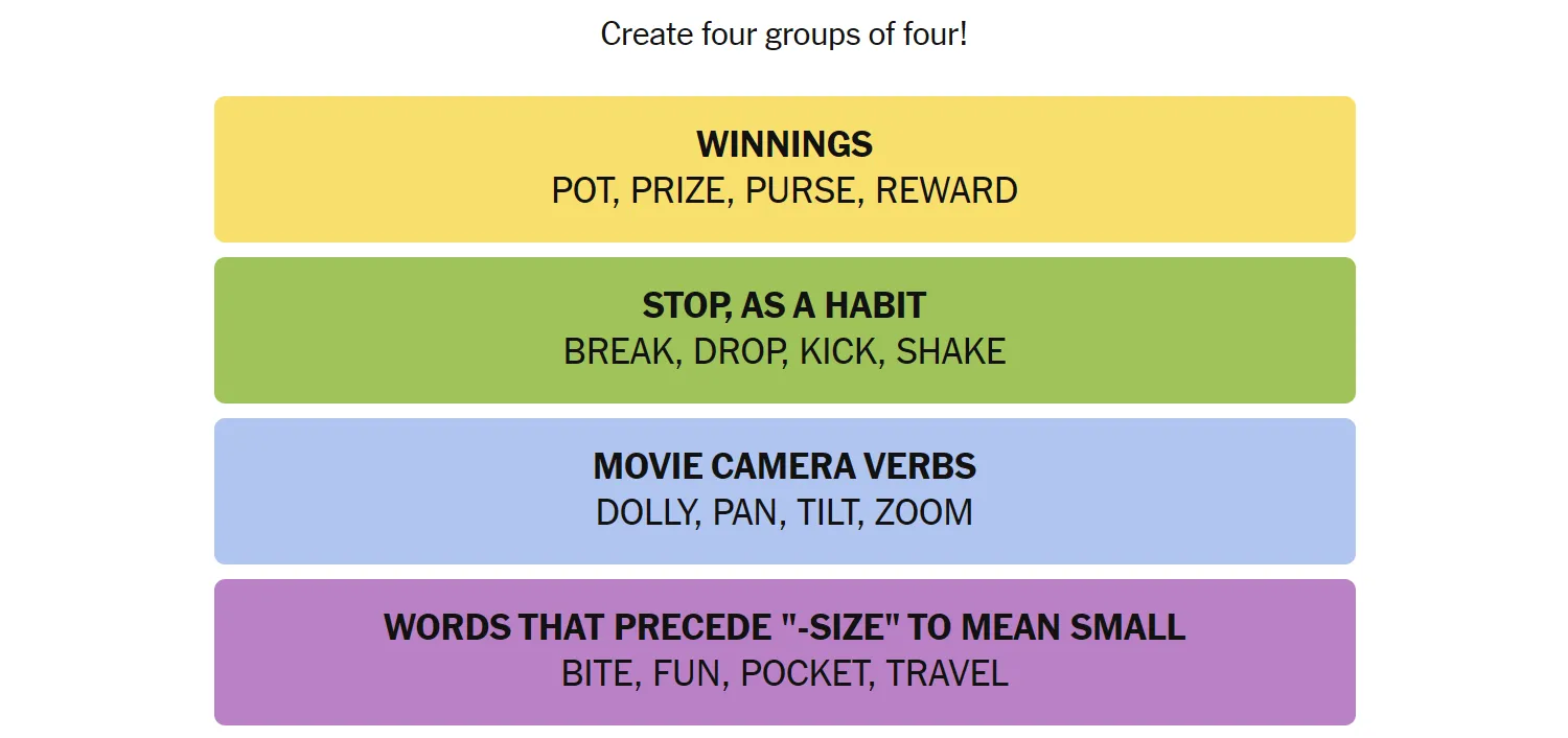 Kết quả game Connections đã giải ngày 1 tháng 5