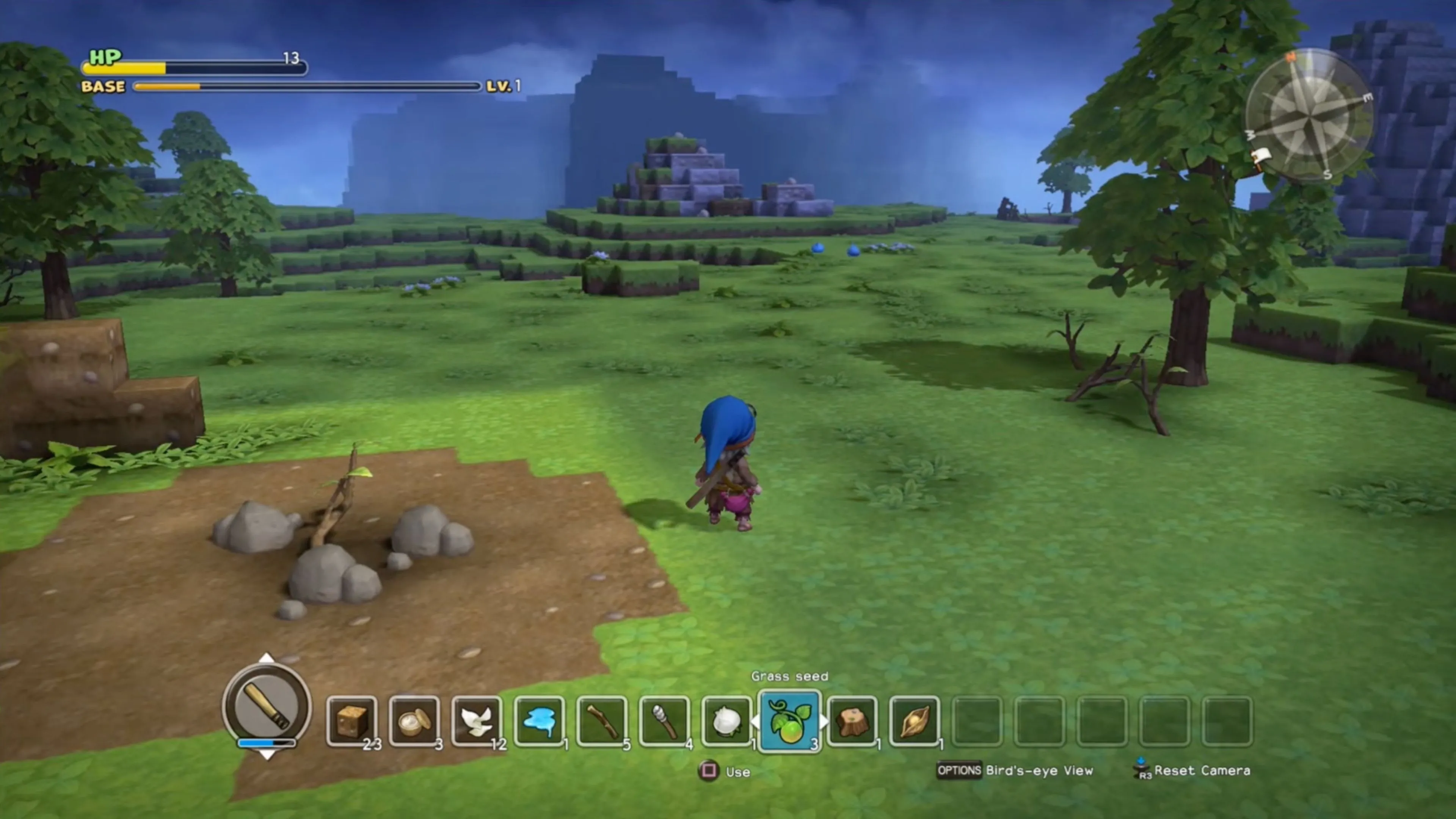 Khám phá bản đồ và thu thập tài nguyên trong Dragon Quest Builders