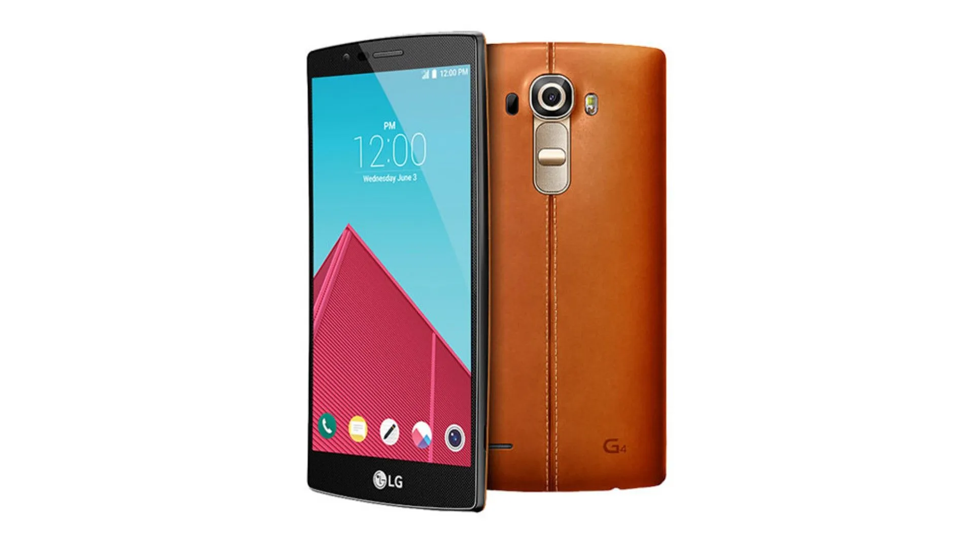 LG G4 với tùy chọn mặt lưng da thật được khâu thủ công và màn hình cong nhẹ, tạo cảm giác cầm nắm độc đáo và sang trọng.
