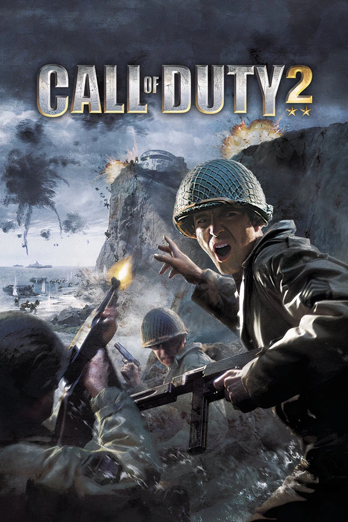 Logo game Call of Duty 2 với bối cảnh Thế chiến II
