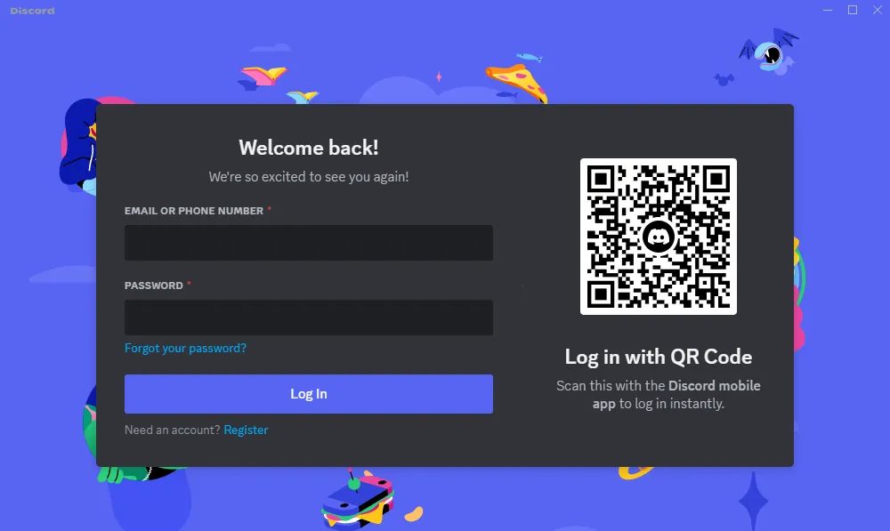 Mã QR đăng nhập Discord hiển thị trên màn hình máy tính
