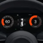Màn hình cụm đồng hồ kỹ thuật số hiển thị giao diện CarPlay Ultra với các tùy chọn chủ đề độc đáo và thông tin xe trực quan.