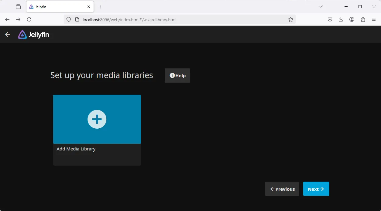 Màn hình nhập liệu media của Jellyfin