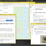 Màn hình Qubes OS hiển thị nhiều cửa sổ trình duyệt đang nghiên cứu phần cứng ảo hóa, minh họa sự phức tạp khi chọn phần cứng cho Qubes OS.