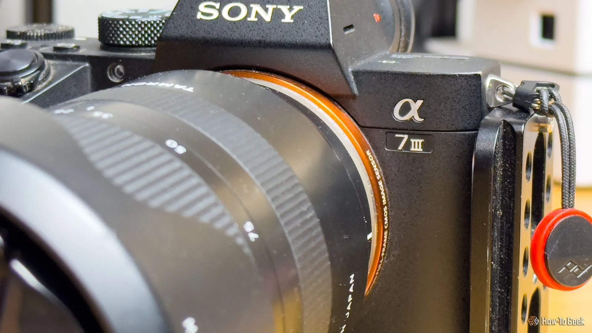 Máy ảnh Sony A7 III mirrorless DSLR cùng ống kính, đại diện cho thiết bị cần sao lưu ảnh khi du lịch