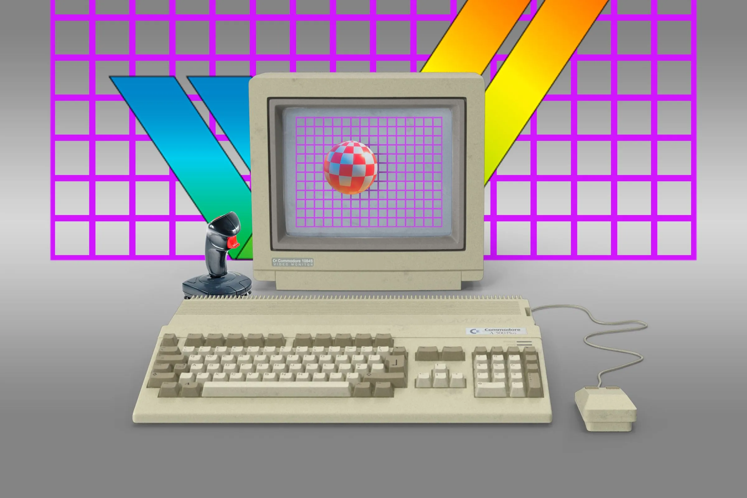 Máy tính gia đình Commodore Amiga 500 cũ cùng chuột và cần điều khiển, gợi nhớ những tựa game kinh điển thời thơ ấu dễ bị lãng quên.