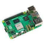 Máy tính siêu nhỏ Raspberry Pi 5 với các cổng kết nối và linh kiện bên trong