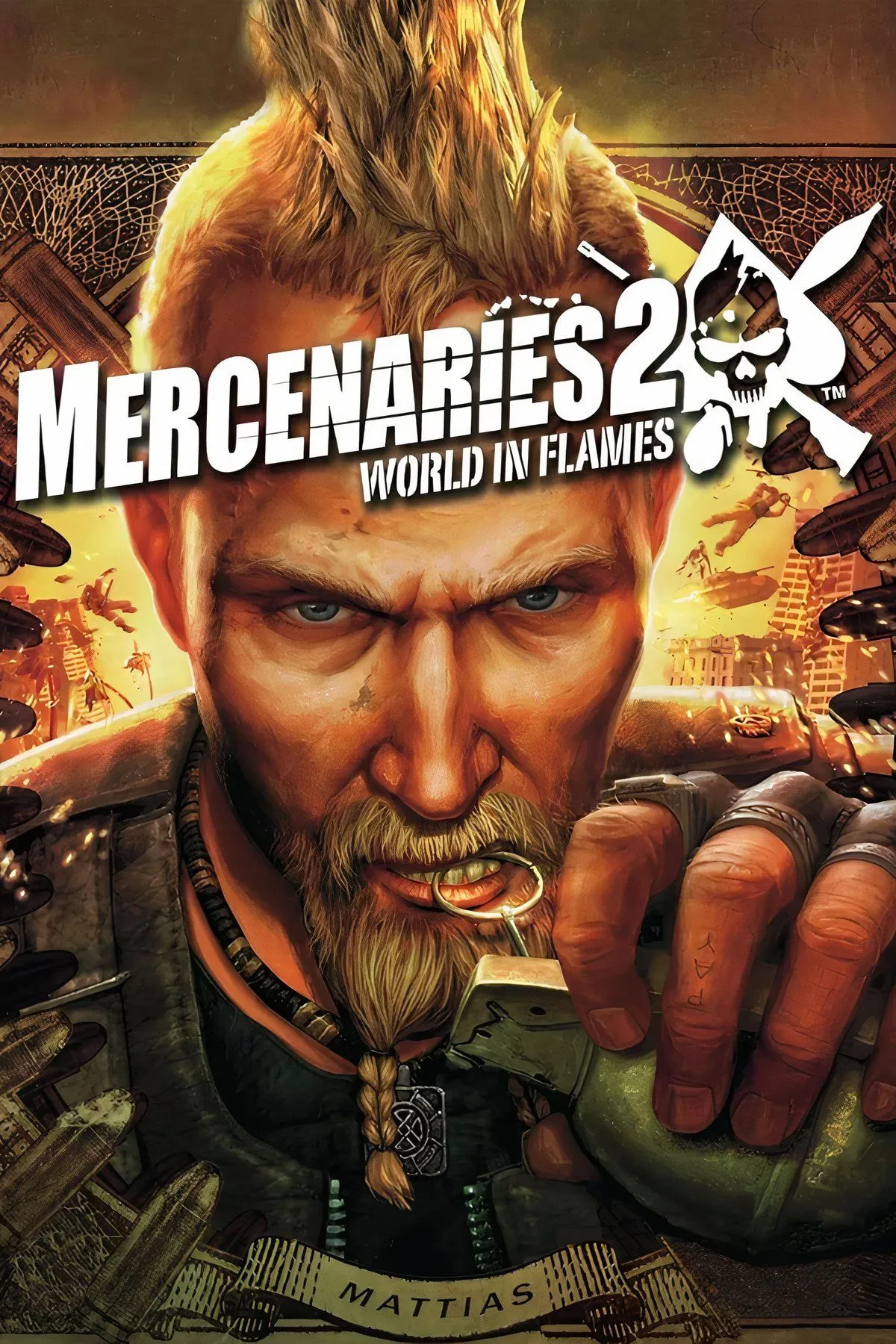 Mercenaries - Tổng hợp hình ảnh trong game với các cảnh cháy nổ, phá hủy và chiến đấu, đặc trưng của thể loại sandbox quân sự.
