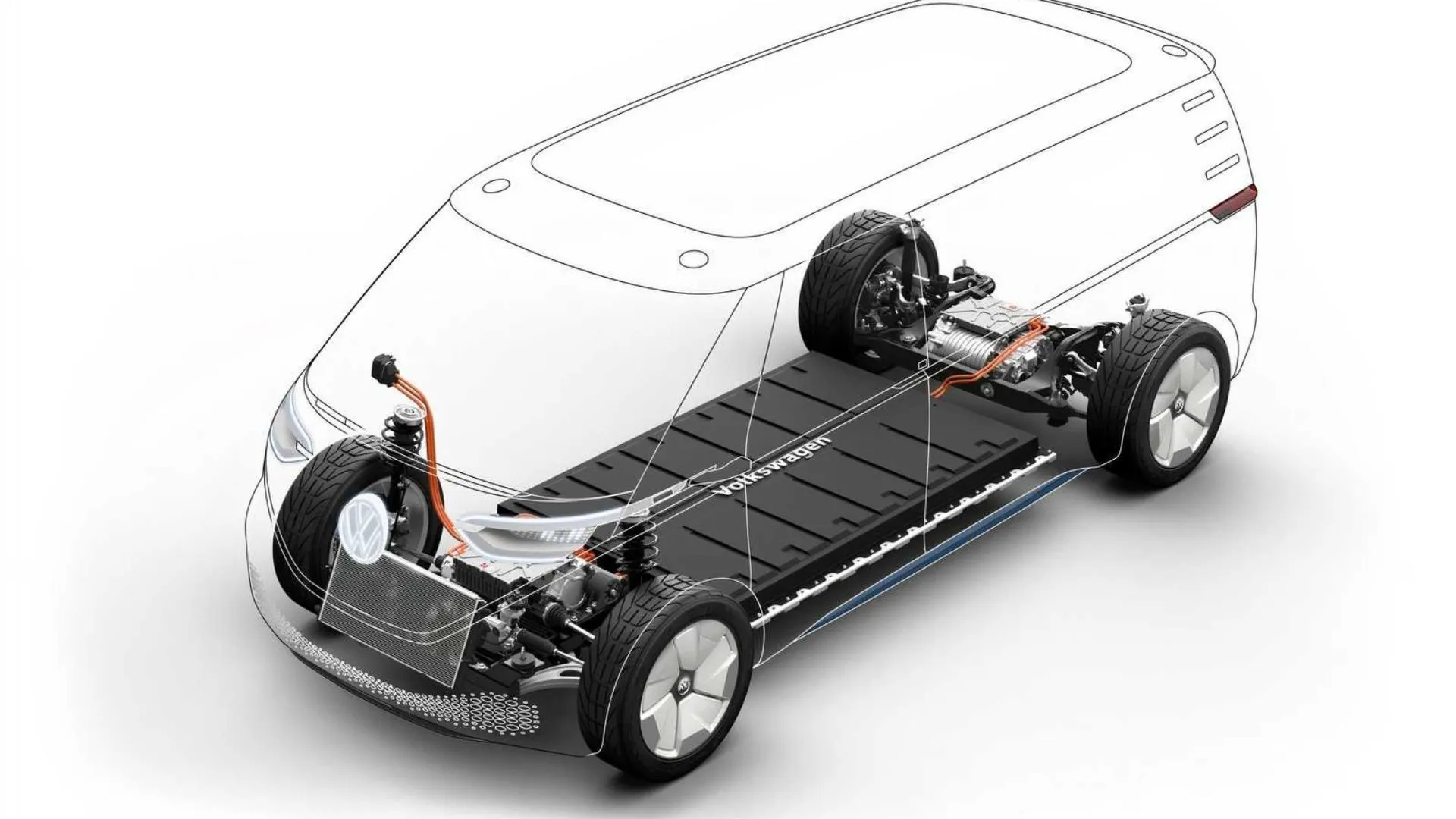 Minh họa cấu trúc pin của mẫu xe điện Volkswagen ID. Buzz