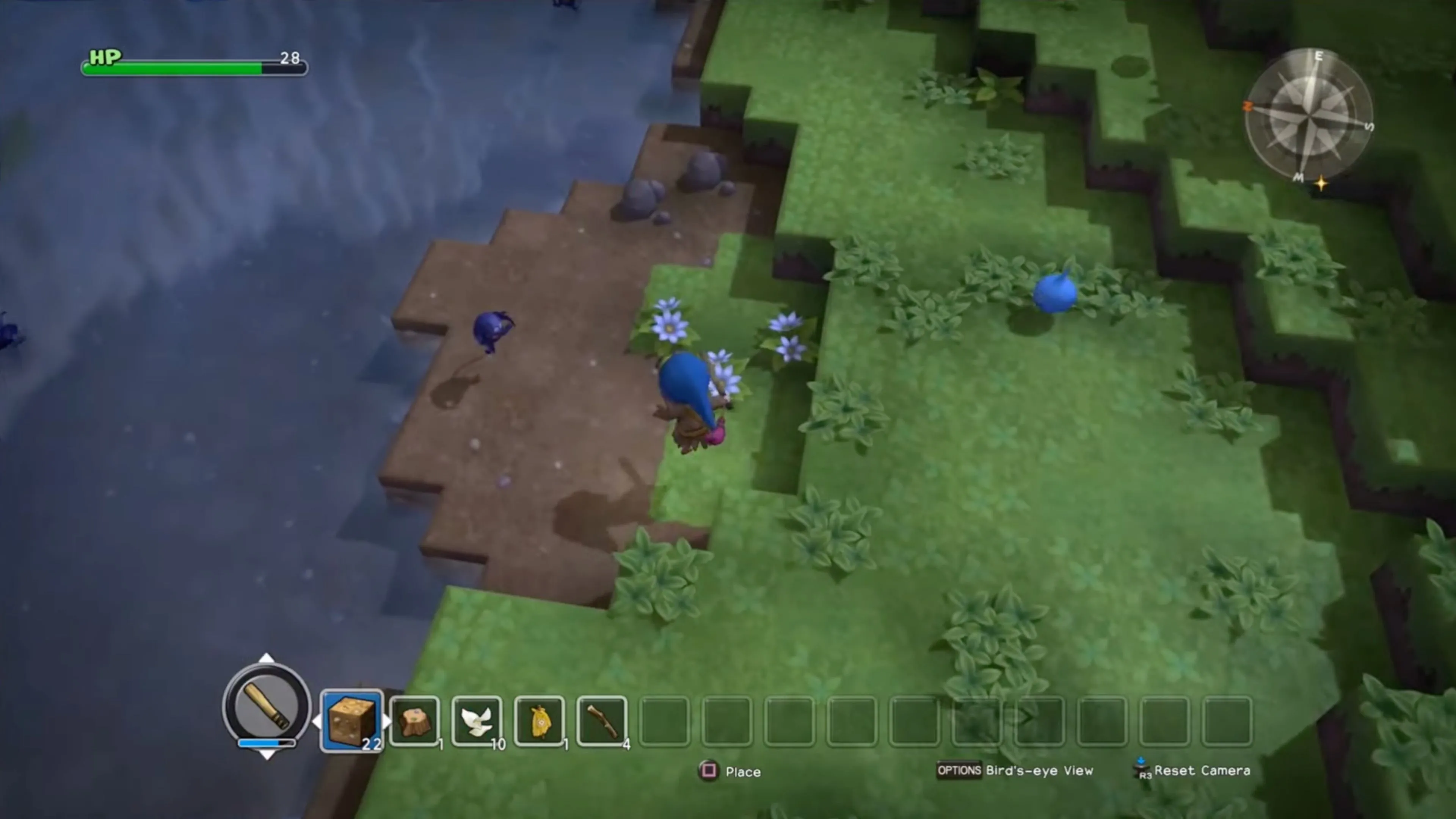 Mô tả gameplay Dragon Quest Builders với công trình khối