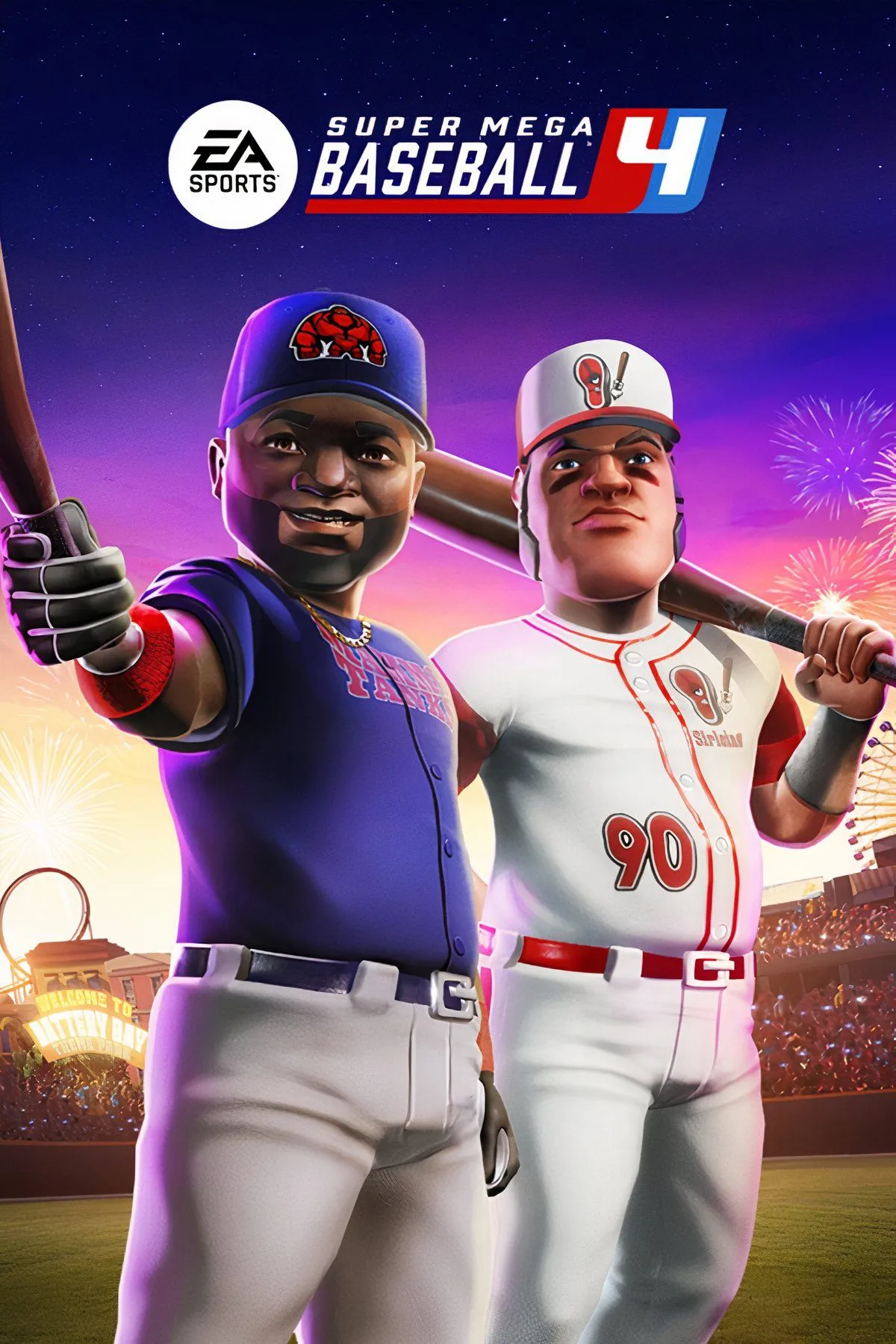 Người chơi ném bóng trong game Super Mega Baseball 4 với đồ họa hoạt hình đầy màu sắc