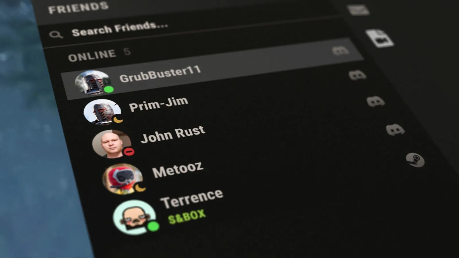 Người dùng Discord cuộn để tìm bạn bè, minh họa áp lực xã hội và giao tiếp trong game.