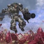 Người lính chiến đấu với đàn kiến khổng lồ trong game AA Earth Defense Force 6