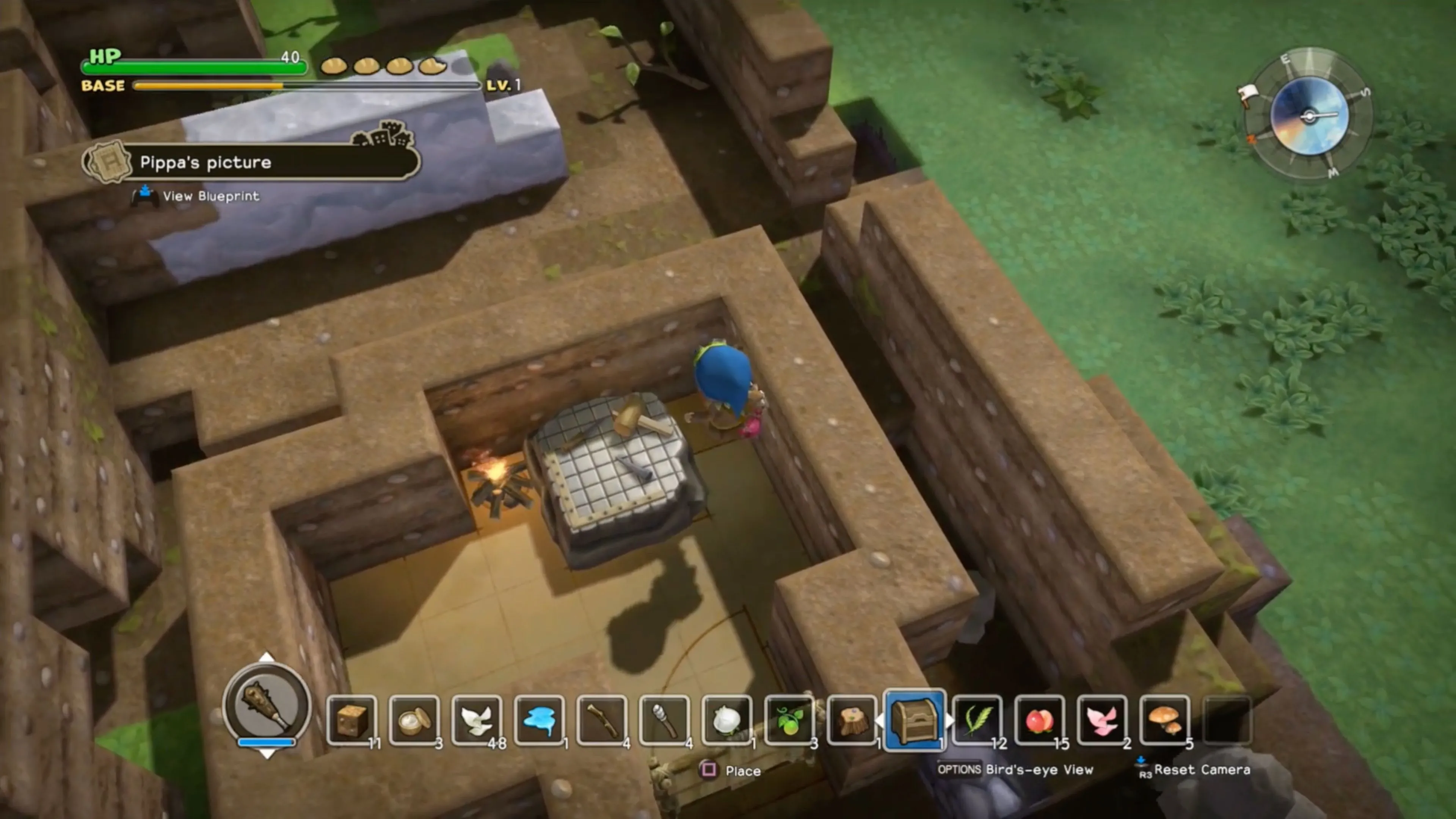 Nhân vật chính và môi trường trong Dragon Quest Builders