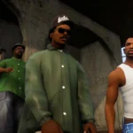 Nhóm nhân vật Grove Street trong Grand Theft Auto: San Andreas Definitive Edition, minh họa chất lượng đồ họa được cải thiện từ studio mới của Rockstar.