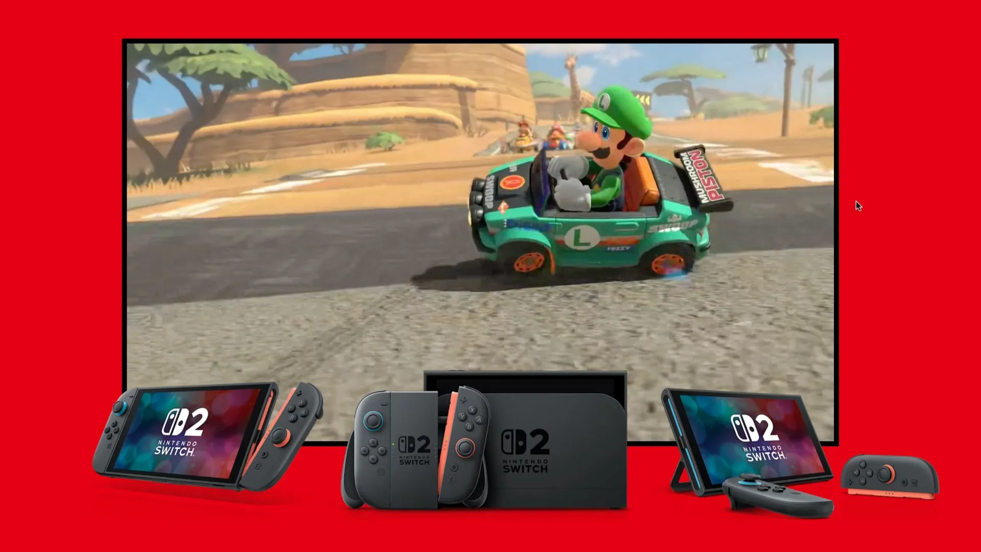 Nintendo Switch 2 chơi game Mario Kart World, minh họa khả năng tương thích với các tựa game mới và cũ.