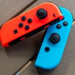 Nintendo Switch Joy-Cons sitting on a table.