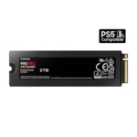 Ổ cứng Samsung 990 PRO PCIe 4.0 NVMe với tản nhiệt trên nền trắng