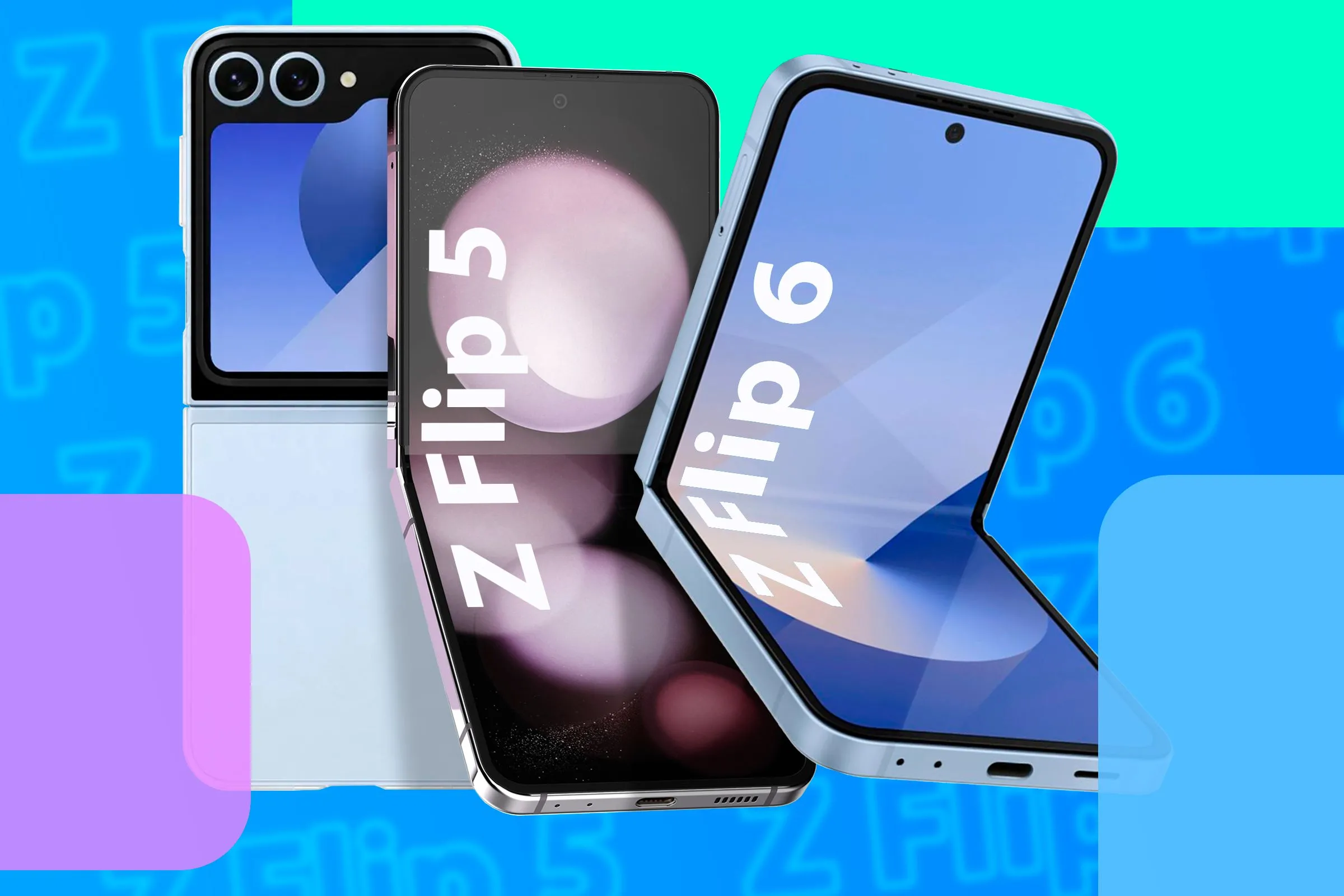 So sánh thiết kế giữa Galaxy Z Flip 5 và Galaxy Z Flip 6, đại diện cho sự phát triển của dòng điện thoại gập Samsung