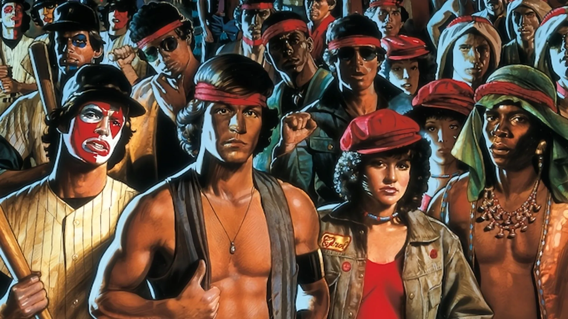 Tấm poster của game The Warriors (2005) với đầy đủ thành viên các băng đảng, gợi ý cho một phiên bản remake tiềm năng.