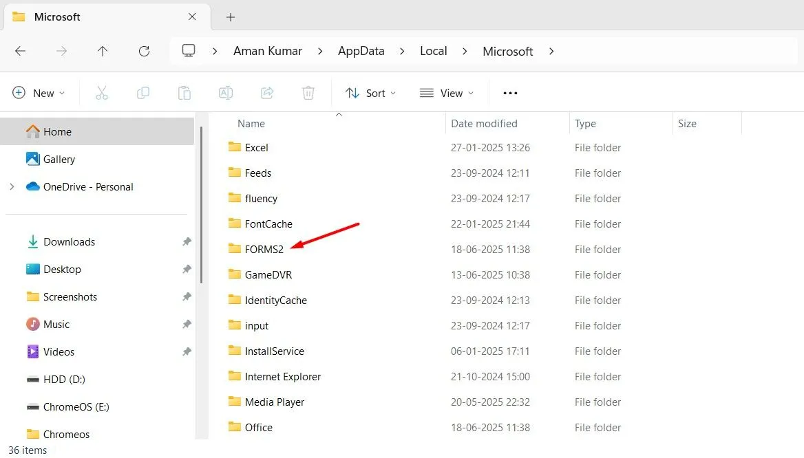 Tạo thư mục FORMS2 trong thư mục Microsoft để khắc phục lỗi Outlook bị treo.