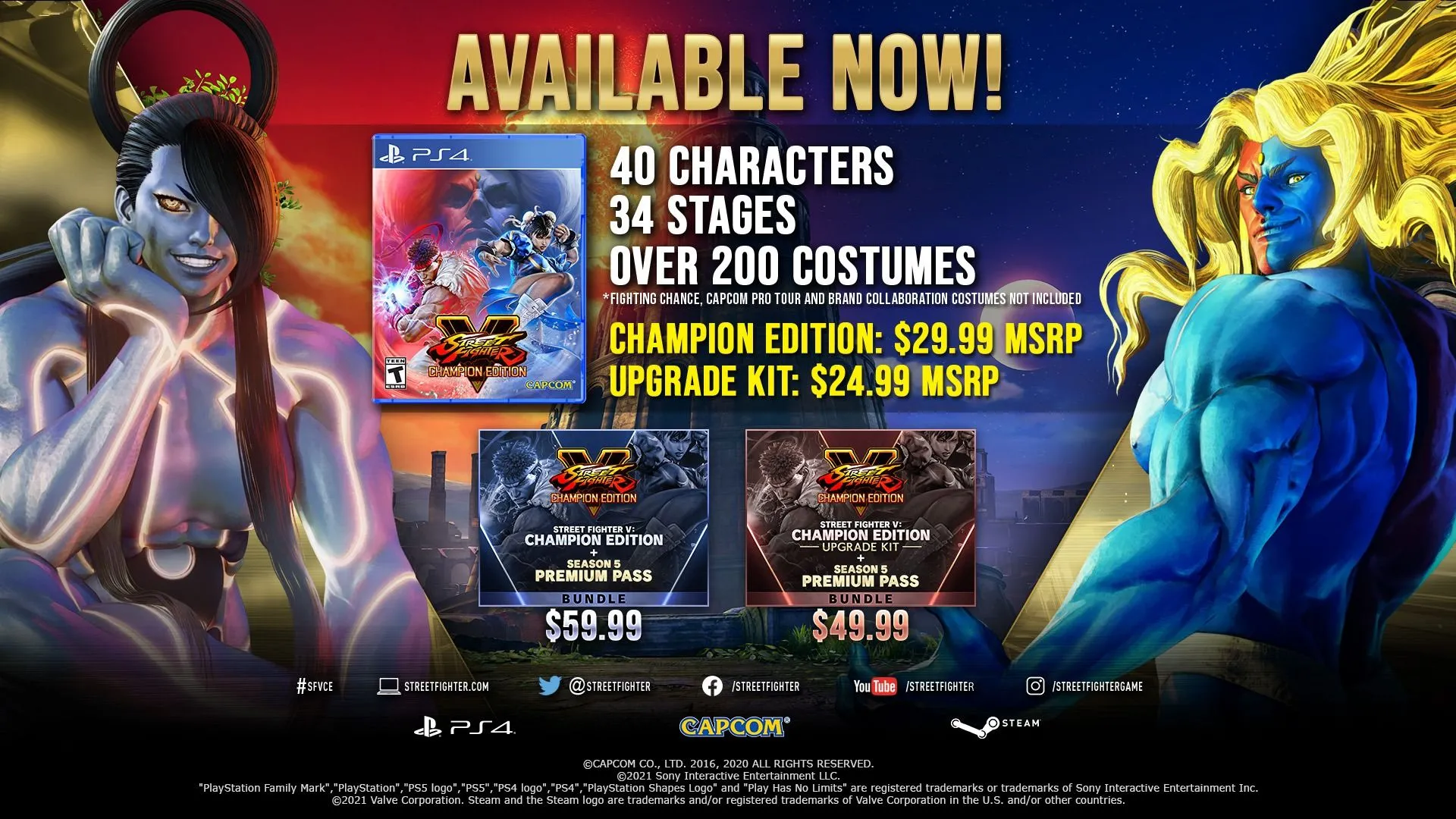 Tất cả nội dung bao gồm trong phiên bản Street Fighter V: Champion Edition, minh chứng cho một bản game hoàn thiện.