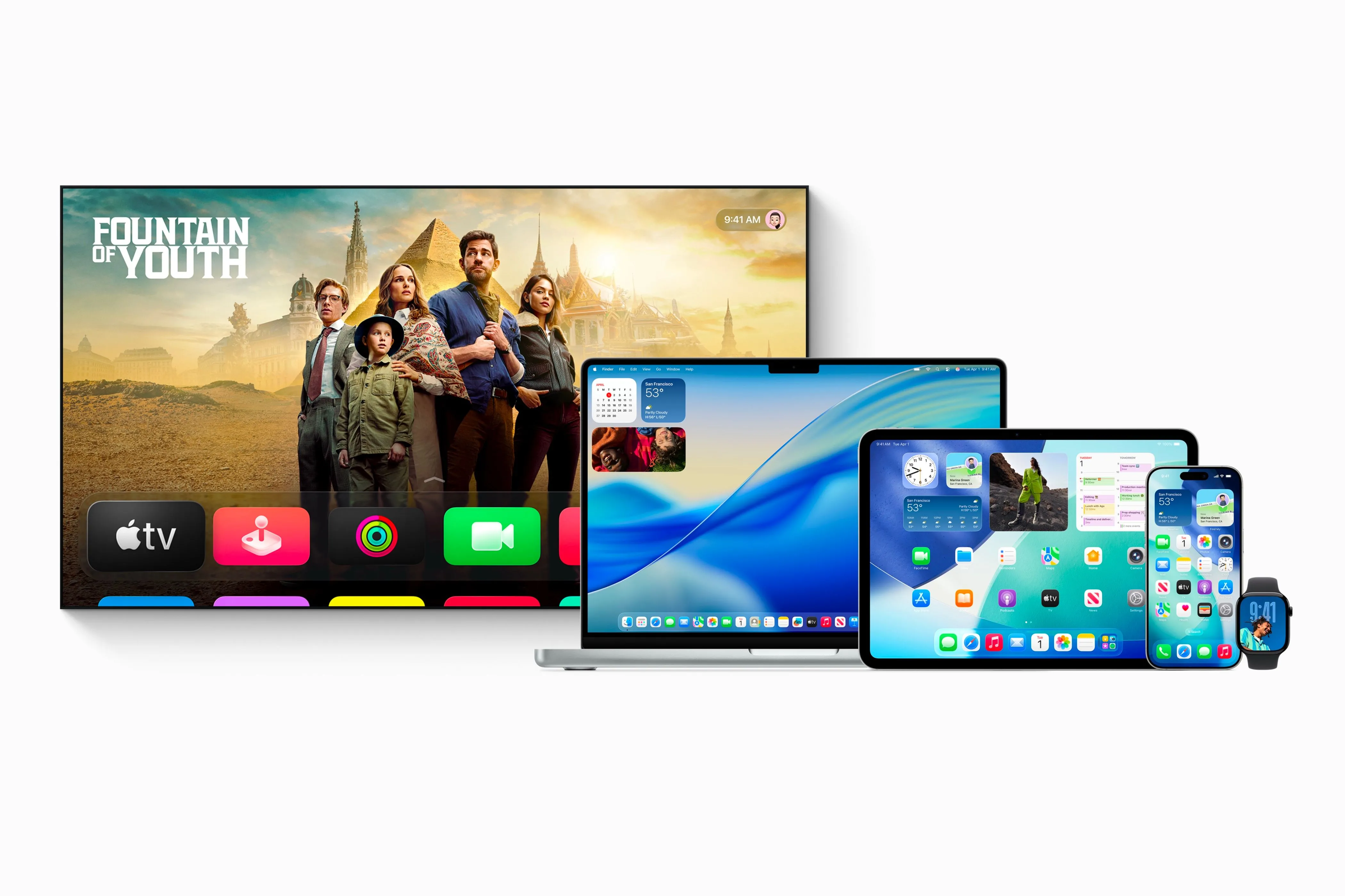 Thiết kế Liquid Glass được hiển thị trên iPhone, iPad, Apple Watch, Mac và Apple TV trong OS 26