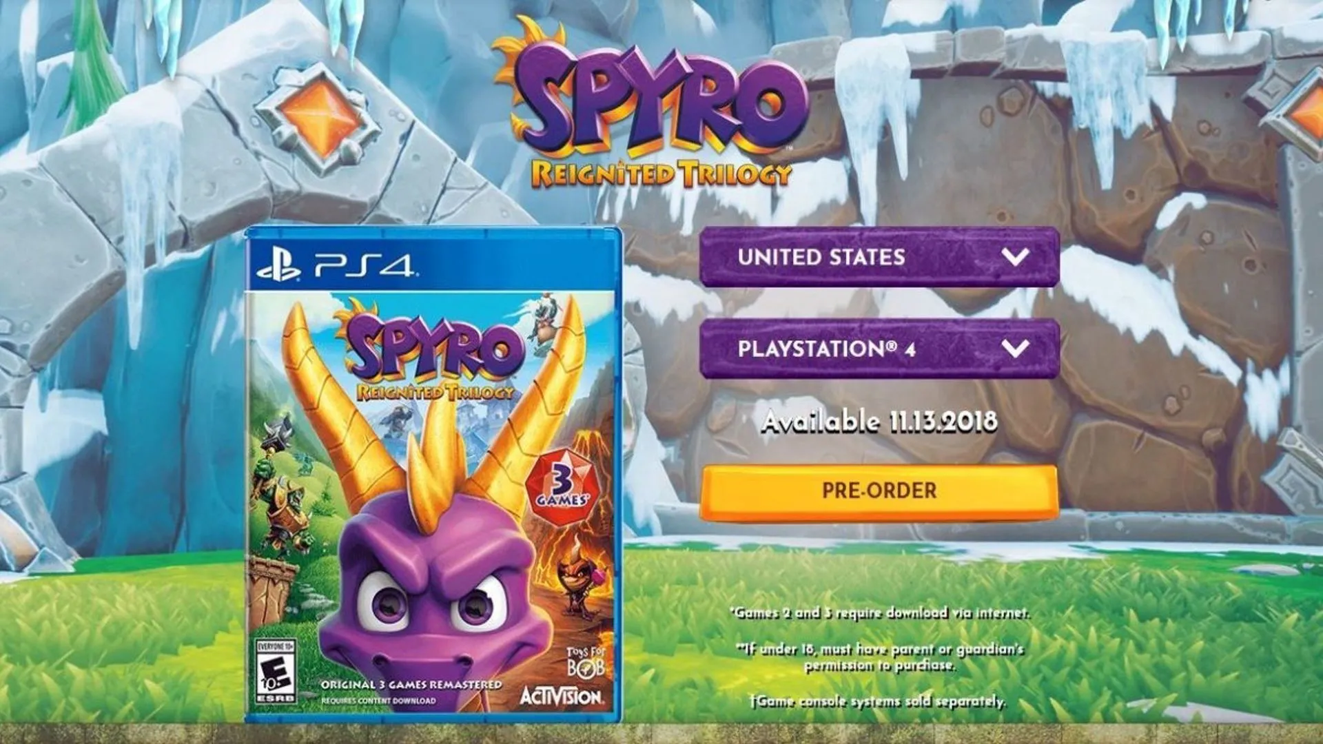 Thông báo yêu cầu tải thêm Spyro 2 và 3 trong Spyro Reignited Trilogy bản đĩa, một vấn đề phổ biến với game vật lý.