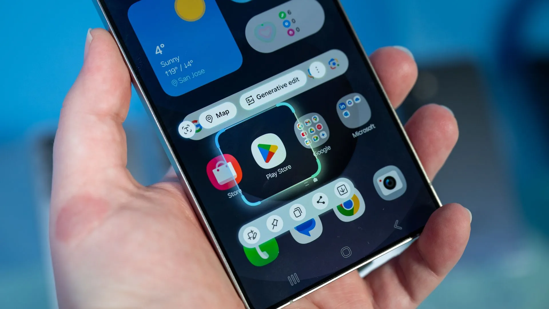 Tính năng AI select hiển thị nhiều tùy chọn trên Samsung Galaxy S25
