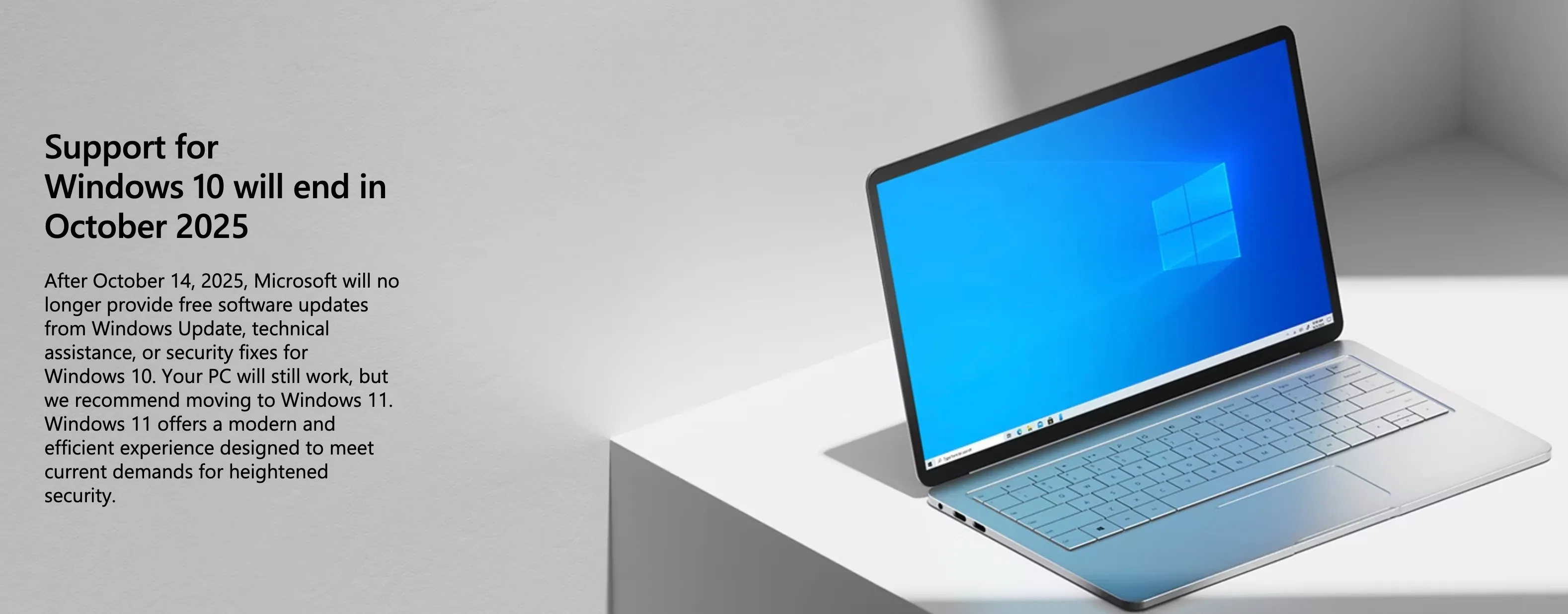 Trang web chính thức của Microsoft thông báo về thời điểm kết thúc hỗ trợ Windows 10 vào tháng 10 năm 2025.