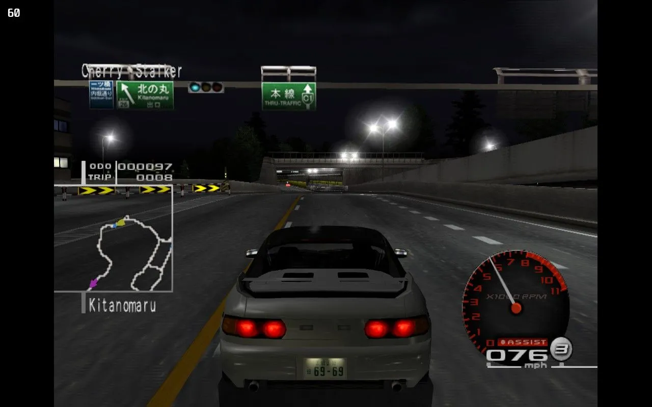 Trò chơi đua xe Tokyo Xtreme Racer Zero đang chạy thông qua giả lập PCSX2 trên Steam Deck, minh họa khả năng chơi game retro trên thiết bị tương tự Mac mini.