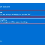 Tùy chọn xóa file khi khôi phục cài đặt gốc Windows