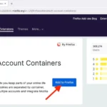Vị trí nút "Add to Firefox" để cài đặt tiện ích Multi-Account Containers