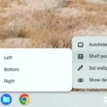 Vị trí thanh Shelf được đặt về bên trái trên hệ điều hành ChromeOS, thể hiện tùy chỉnh giao diện người dùng.