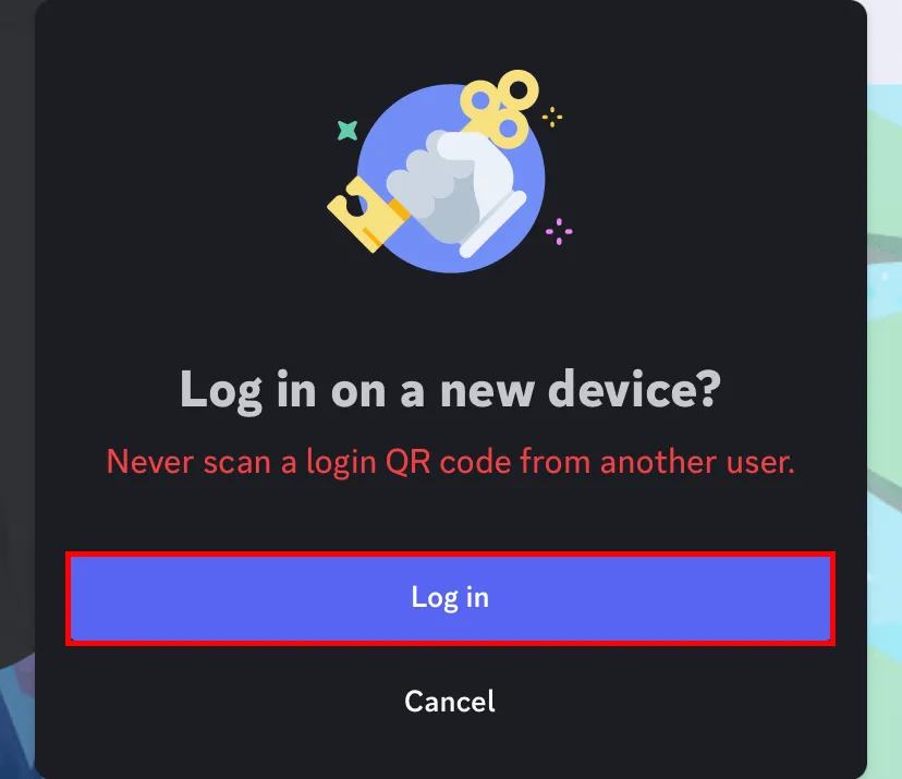 Xác nhận đăng nhập Discord bằng cách chạm 'Có, đăng nhập cho tôi' trên điện thoại